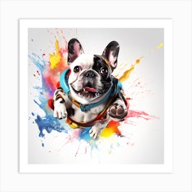 Frenchie Skydive Art By Csaba Fikker 003 Art Print