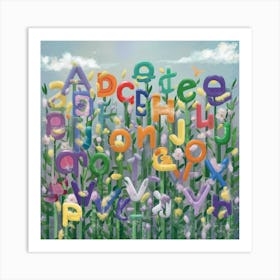 Alphabets In The Grass Art Print