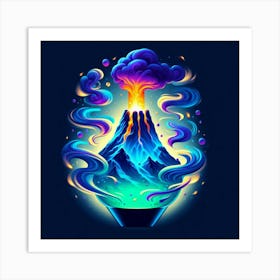 Erupting Volcano Art Print