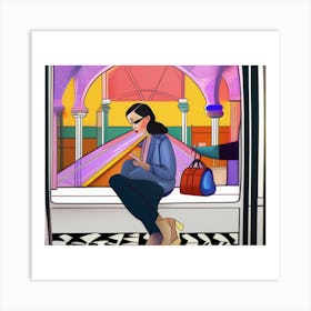 'The Woman On The Train' Art Print