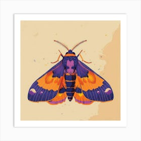 Moth on orange Art Print