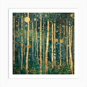 Dense Forest in Style of Gustav Klimt Art Print