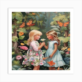 Butterflies In The Garden Art Print