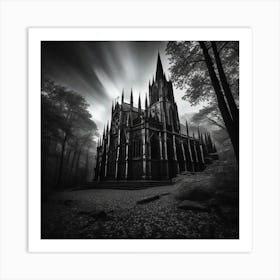 Dark Cathedral In The Woods Art Print