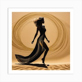 Woman In A Black Dress 2 Art Print