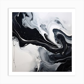 Black And White Abstract Painting Art Print