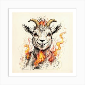 Goat On Fire 52 Art Print