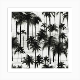 Black palm trees. Art Print