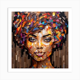 Mosaic Portrait Of A Woman Art Print