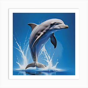 Dolphin Jumping Out Of The Water Art Print