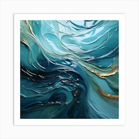 MarbleBlue1 Art Print