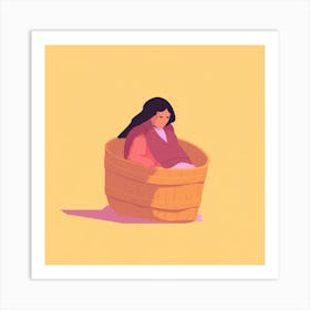 Woman In A Basket 14 Art Print