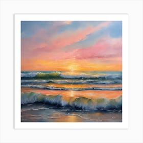 Sunset At The Beach 1 Art Print