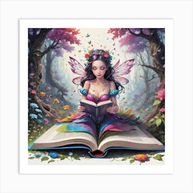 Fairy Reading A Book Art Print