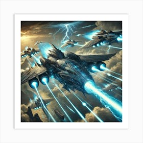 Azure Dragon Class Cruisers Energy Barrage Art Print