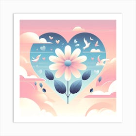 Heart Shaped Flower Art Print