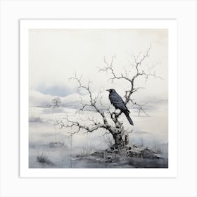 Crow On A Tree Art Print