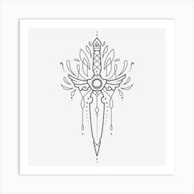 Dagger Mandala 03 Art Print