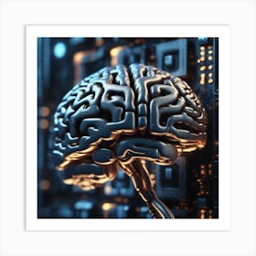 Brain On A Computer 16 Art Print