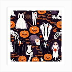 Halloween Seamless Pattern Art Print