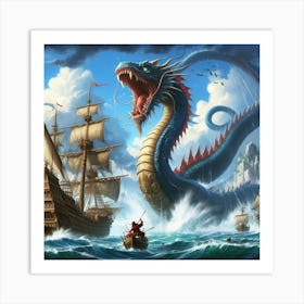 Dragon In The Sea Art Print