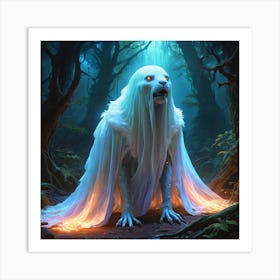 Ghost Glowing Ghost Animal 3 Art Print