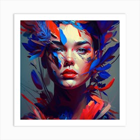 Tribal Woman Abstract Portrait Art Print