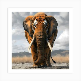 The Elephant's Tiger Disguise Art Print