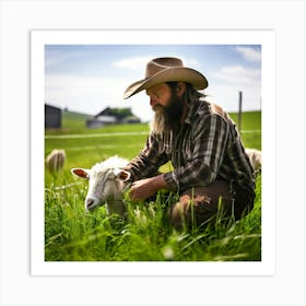 Grass Ecology Pasture Cattle Farmer Tour Tourism Country Rural Green Goat Farm Eco White (6) Art Print