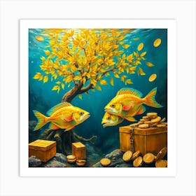 Gold Fishes 7 Art Print