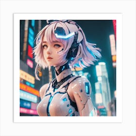 Robot Girl Art Print