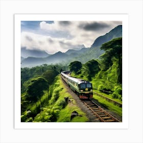 Train Landscape Transportation Mountain Travel Nature Road Railway Railroad Tree Transport Art Print