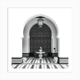 Black And White Image Of A Doorway Art Print