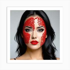 Rostro Mujer Decorado Fiesta Art Print