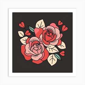 Valentine'S Day Roses Art Print