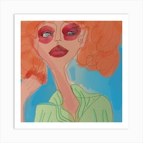 Woman With Red Hair Art Print