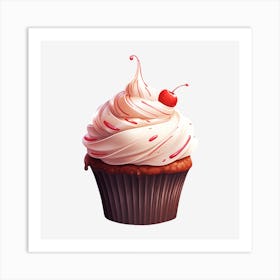 Cupcake With Cherry 23 Art Print