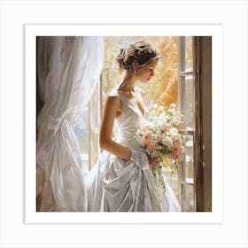 Bride By The Window 1 Art Print