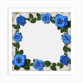 Blue Roses Frame 6 Art Print