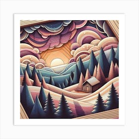 House in the forest 1 Art Print