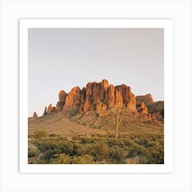 Lost Dutchman Mountains Square Art Print