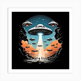 UFO War In The Sky Art Print
