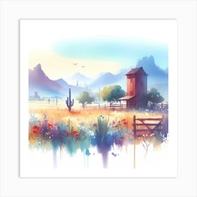 Watercolor Landscape Painting 63 Art Print