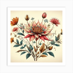 Floral Illustration 1 Art Print