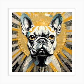 Abstract Portrait Of A French Bulldog Art Print