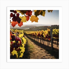 Vineyards In Autumn 3 Art Print