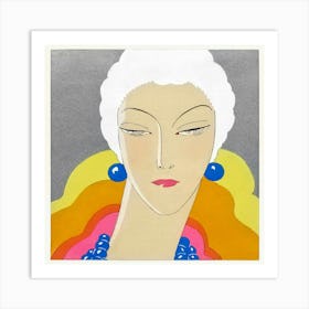 'A Woman With Blue Earrings' Art Print