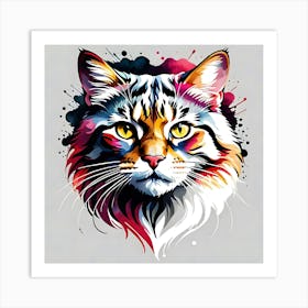 Colorful Cat 15 Art Print