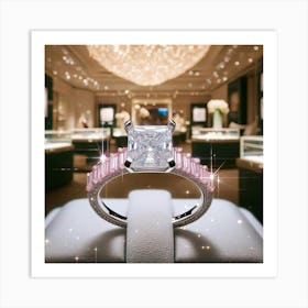 Pink Diamond Engagement Ring Art Print