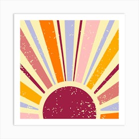 Retro Sun Art Print